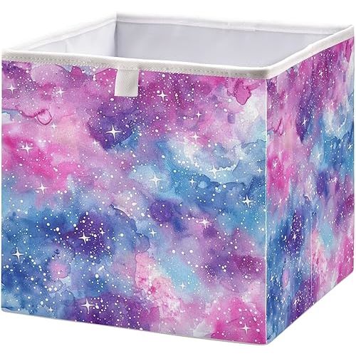 YETTASBIN Galaxy Cube Storage Bin, Large Foldable Storage Basket Toy Clothes Organizer Bin for Shelf, Closet, Nursery, Bedroom, Office, Home Decor