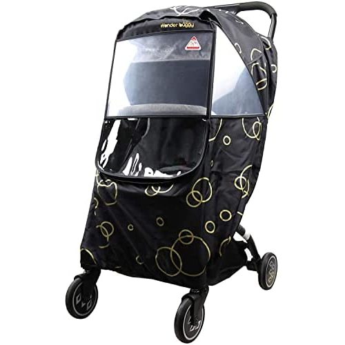 Wonder buggy Stroller Rain Cover, Universal Stroller Weather Shield, Waterproof, Windproof Protection, Protect from Dust Snow (Black)