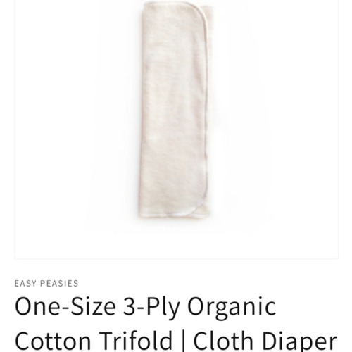 One-Size 3-Ply Organic Cotton Trifold | Cloth Diaper Insert