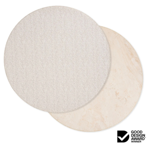 Round Foam Play Mat - Travertine/Herringbone