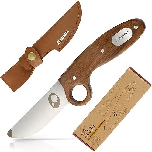 Kids Boy Scout Knife with Educational Ring & Sheath & Rounded Tip - Whittling Knife Rosewood Handle for Boys/Girls Сamping Cutting
