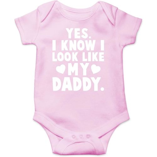 AW Fashions Yes. I Know I Look Like My Daddy Baby Bodysuit Funny Infant Outfit Newborn Girl Boy Clothes