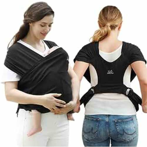 Baby Wraps Carrier, Baby Carrier Newborn to Toddler Newborn Carrier Breathable and Hands Free Baby Sling, Adjustable Infant Carriers Baby Carriers (Black)