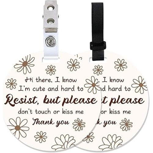 PLIGREAT 2 Pack No Touch Baby Signs - Daisy Car Seat & Stroller Tags with Hanging Strap