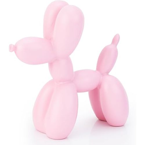 Balloon Dog Statue Decor, 4 inch Balloon Animal Statue, Funny Balloon Animal Decor, Funky Cute Dog Statues Home Decor, Nick Nacks for Shelves Decor(Pink), Small