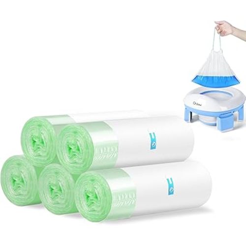 Orzbow 100 Counts Disposable Potty Liners with Drawstring for Toddler Travel Potty Refill Bags, Fit Most Potty Chairs (9.5 x 12.6'')
