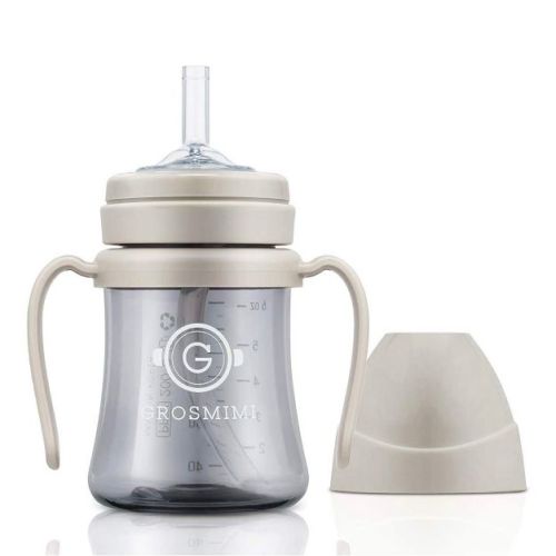 Grosmimi PPSU Straw Cup - 6oz (6 Months+) Beige 6oz
