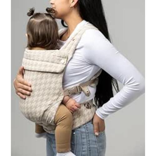 Mabē Monarch Ergonomic Baby Carrier – Premium Cotton Soft Structured Newborn to Toddler Carrier with Hip-Healthy Design, 3 Carry Positions (7-35lbs), Lightweight & Breathable, (Houndstooth)
