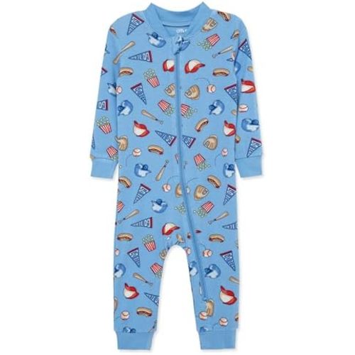Little Me Clothes for Baby Boys' Zip Front Pajama Footie, 12-24 Months