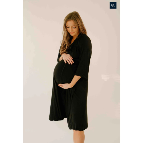 Lila Labor & Postpartum Gown in Black