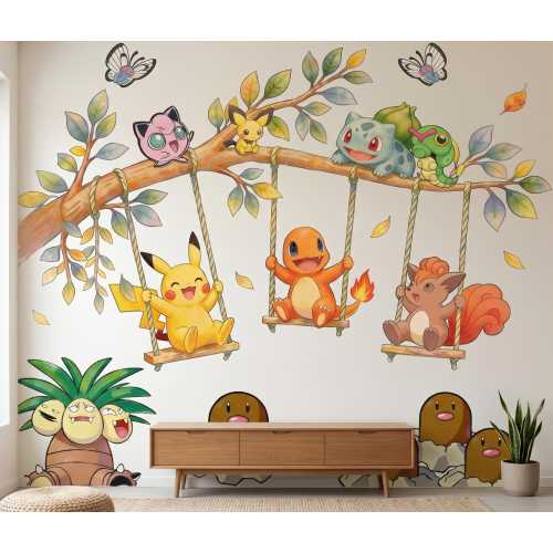 Cute Woodland Wall Decals, Kids Room Wall Stickers, Animal Wall Decor, Playroom Decor