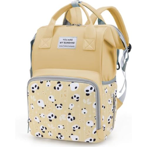 Small Diaper Bag Backpack - Pañaleras para Bebe - Toddler Diaper Bag, New Born Baby Essentials Must Haves, Cute Diaper Bag with Insulated Pockets & Stroller Straps. Yellow