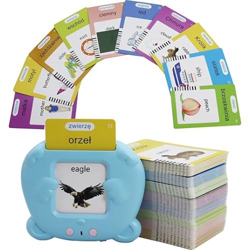 MAYAPHILOS 510 Sight Words Polish and English Talking Flash Cards Fun Polish Language Learning Toys for Kids, Learn Polish for Toddlers Sensory Preschool Educational Birthday Gifts