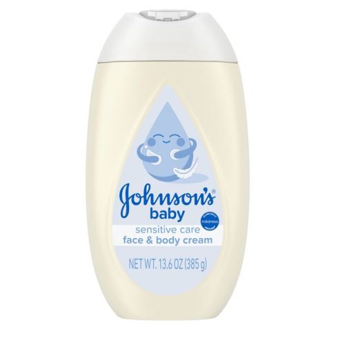 Johnson's Sensitive Care Baby Face & Body Cream for Dry and Sensitive Skin - Lightly Scented - 13.6 fl oz