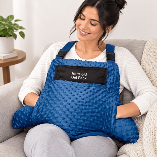 Denim Blue 2-Piece Hysterectomy Set with Gel Pack for C-Section and Support