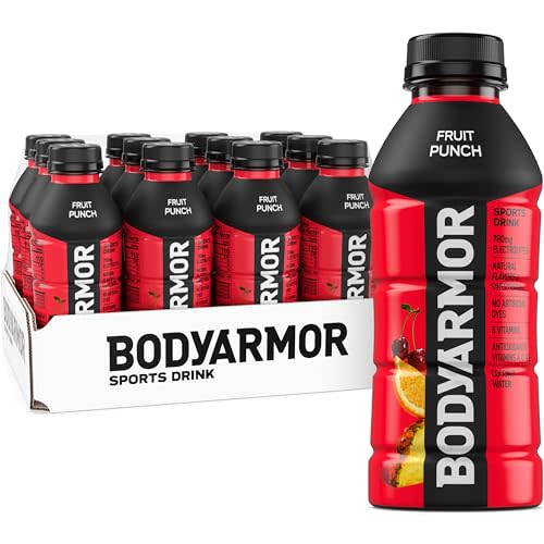 BODYARMOR Sports Drink, Fruit Punch Electrolyte Drink, 16 Oz (12 Pk) | Coconut Water Hydration Drink, Flavored Water Sport Beverage, 790mg Electrolytes, Natural Flavors & Sweeteners + Antioxidants