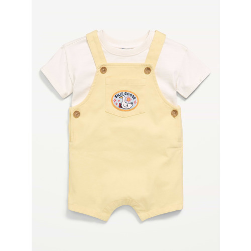Short-Sleeve T-Shirt and Shortalls Set for Baby