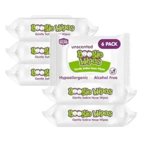 Boogie Gentle Saline Nose Wipes Unscented - 180 Count