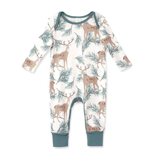 Christmas Deer Pine Bamboo Romper – August + Willow