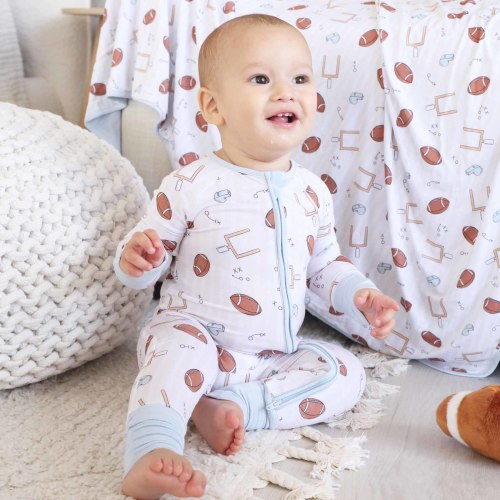 Tiny Touchdowns Convertible Zip Romper | Neutral