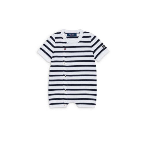 Striped Baby Romper – cotton (BLANC/MARINE)