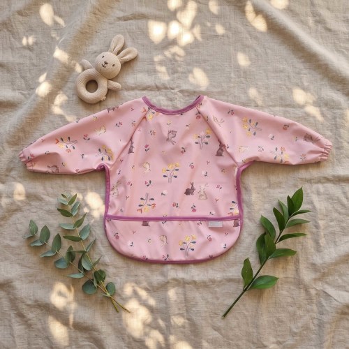 PLUM Long Sleeve Feeding Smock - Berry Bunny – Bubba Blue Australia