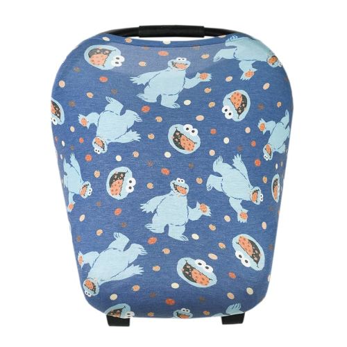 Copper Pearl Multi-Use Cover: Car Seat Covers, Nursing Cover, and Stroller Cover - Stretchy Fabric, All-Season Use, Stylish Designs, Easy Access for Moms - Cookie Monster