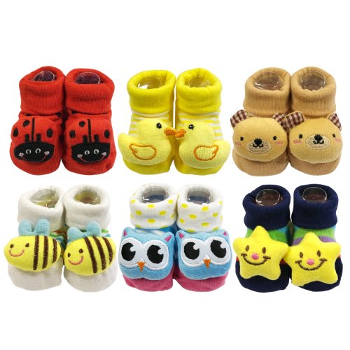 Wrapables® Cute 3D Cartoon Anti-Skid Baby Booties Sock Slipper Shoes (Set of 6) - Other