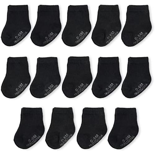Fruit of the Loom Baby 14-Pack Grow & Fit Flex Zones Cotton Stretch Socks - Unisex, Girls, Boys