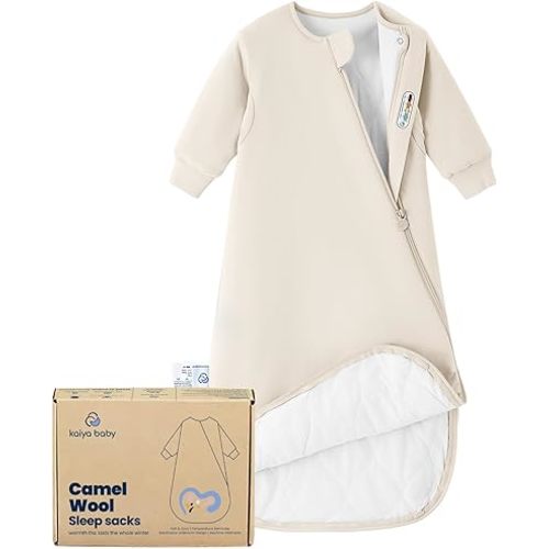 KaiyaBaby Organic Cotton Baby Sleep Sack, Long Sleeve 2.5 TOG, 0-6M