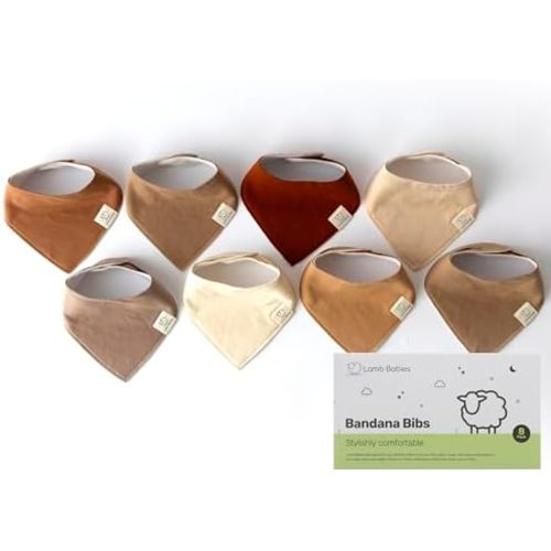 Bandana Cotton Baby Bibs, Ultra Soft Stylish and Lightweight Absorbent Design for Milk Dribbles Burps and Spills