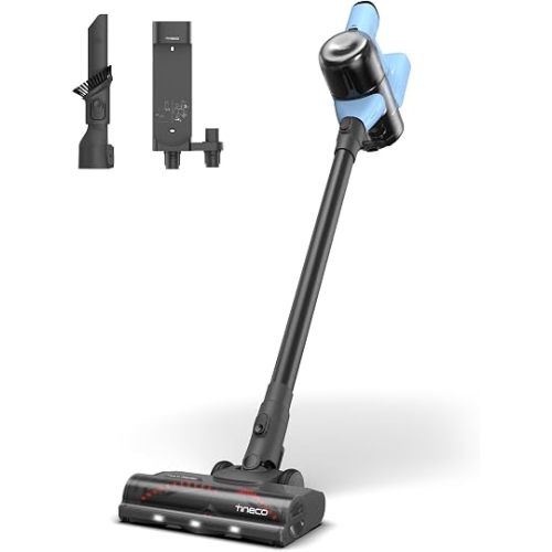 Tineco Pure ONE S20 Cordless Vacuum Cleaner,Clogless Brush Design,Up to 55 Minutes of Runtime,6-Stage Filtration System,LED Brush Headlights, Stick Vacuum Cleaner for Pet Hair, Carpet & Hard Floor