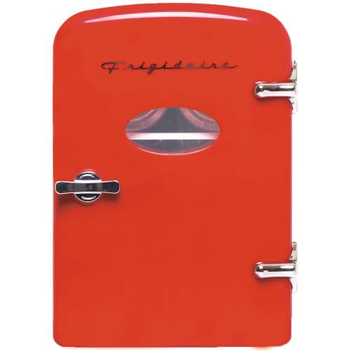 6-Can Retro Mini Fridge Cooler - Red