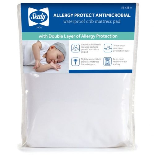 Sealy Allergy Protect Antimicrobial Crib Mattress Pad