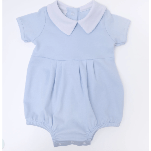 Essentials Solid Collared Bubble - Blue - Magnolia Baby 6M