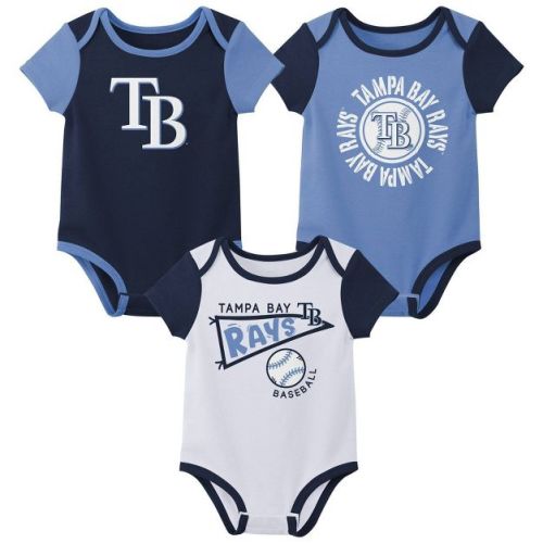 (3-6 Months) MLB Tampa Bay Rays Newborn 3-pack Bodysuits - 3-6M