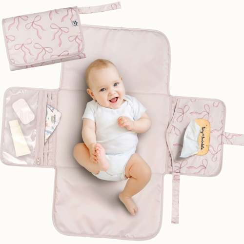 Portable Diaper Changing Pad - Bow