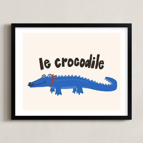 French Crocodile Open Edition Children's Art Print by Morgan Kendall