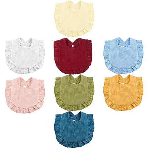 NOGIS 8 Piece Baby Muslin Bibs Bandana Drool Bibs for Boys and Girls Soft Adjustable Baby Bibs Cotton Teething and Drooling Bibs for Baby Toddler Infant (Style2)