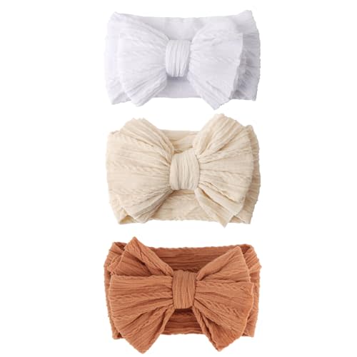 AQOKKA Baby Bows Headbands Nylon Baby Girl Headbands Soft Handmade Hairbands Toddler Hair Accessories for Girls Baby Newborn Infant Kids