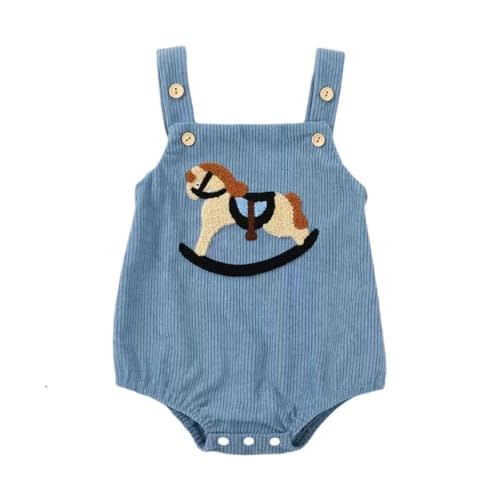 Infant Baby Boy Girl Corduroy Romper with Rocking Horse Patch 1Pc Jumpsuit Photos Spring Fall Outfit