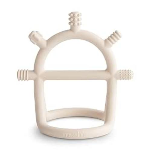 mushie Silicone Baby No-Drop Sensory Teether Toy (Shifting Sand)