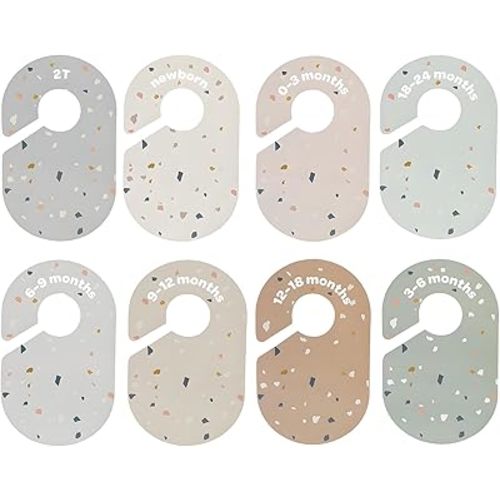 8 Pack Baby Closet Divider, Baby Wardrobe Organizer, Double-Sided Colorful Hanger Dividers for Newborn to 24 Months