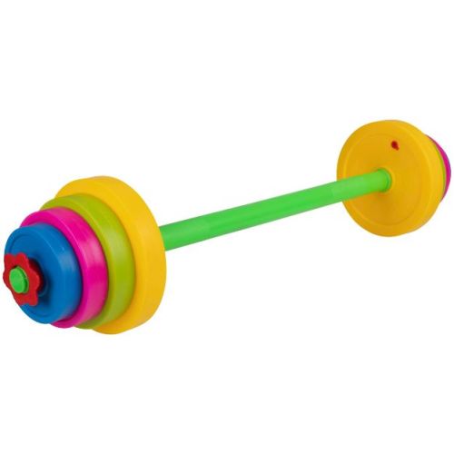 Hey Play Kids Weight Set - Barbell and 8 Plates