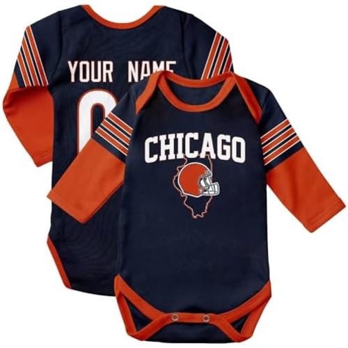 KREDE Baby Clothes Long Sleeves for Baby Boy and Girl Bodysuit Custom Name Number