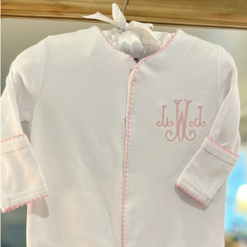 Personalized Picot Trim Footie | Secret Stork Co