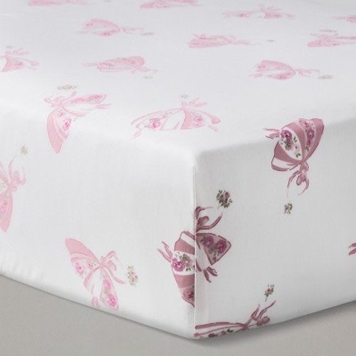 Nursery Pink Fitted Crib Sheet Ballerinas - Simply Shabby Chic®