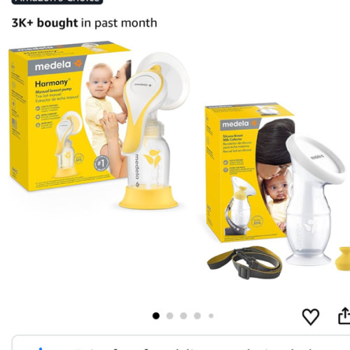 Medela Perfect Pair Bundle with Medela Harmony Manual Breast Pump & Silicone Breast Milk Collector, Lightweight and Discreet, Made Without BPA