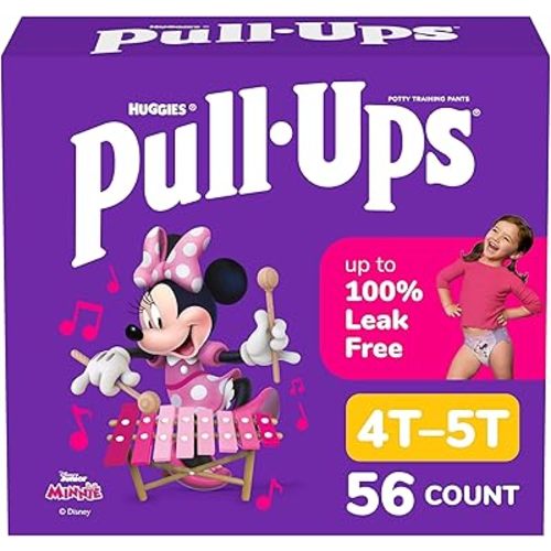 Pull-Ups Girls' Potty Training Pants, Size 4T-5T Training Underwear (38-50 lbs), 56 Count