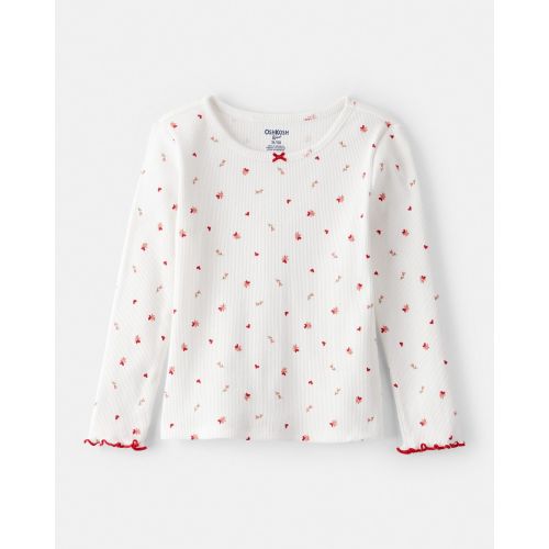 Toddler Girl Floral Print Ruffle Long-Sleeve Top - White - OshKosh B'gosh | Carter's